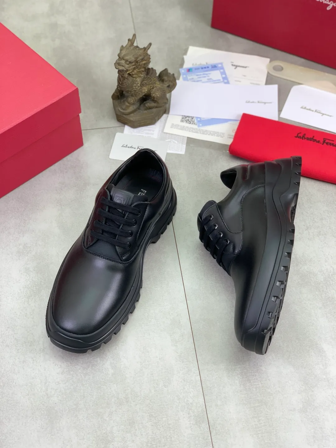 Men's men's shoes💰P640💰【New style】High quality water-dyed cowhide 🆘【Salvatore Ferragamo】Ferragamo's latest casual business leather shoes for men! Listed simultaneously! The fabric is made of specially imported original calfskin, and the interior is made of imported water-dyed cowhide. It is absolutely luxurious and leads the fashion trend. High-end foam outsole, matching sizes: 38-44 (45 and 46 can be customized) 4️⃣ colors available